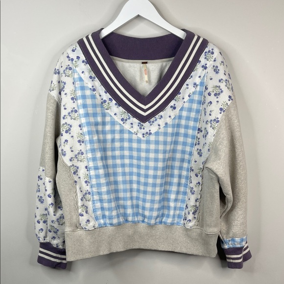 Free People Lucy Sweathirt Gray Size Small - Picture 2 of 6